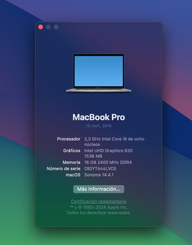 Apple Macbook Pro 2019 15  Intel I9 16gb Ram 512gb Ssd