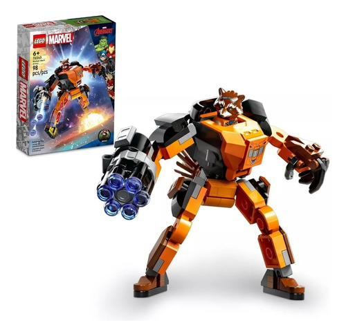 Kit Lego Marvel 76243 Armadura Robótica De Rocket (98 Pz)