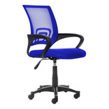 Silla Oficina Ergonomica Giratoria Apoyo Lumbar Quito Color Azul Material Del Tapizado Mesh