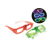 12 Unidades Óculos De Led Pisca Cores Sortidas Neon Rave 
