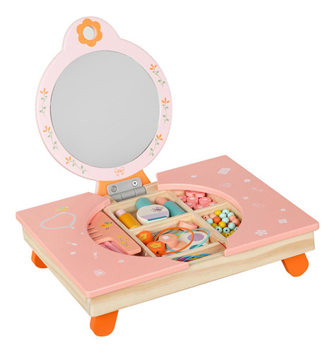 Tabletop Pretend Play Vanity Toy Table Dresser Makeup Toy