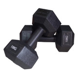 Par Mancuerna Pesa Pvc Plastico Hexagonal 10 Kgs Fitness Gym