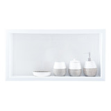 Nicho Em Porcelanato  P/ Banheiro Branco 60x30x10 Cm