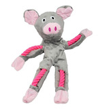 Brinquedo Corda Pelúcia Para Cães Porquinho Fofo Interativo Cor Cinza/rosa