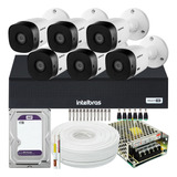 Kit Cftv 6 Cameras 1220 Full Dvr Intelbras 8ch 1tb Wd Purple