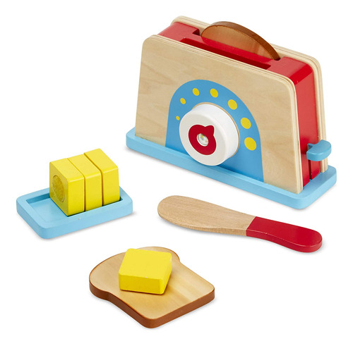 Melissa Amp Doug Juego De Tostador De Pan Y Mantequilla 9 Pi