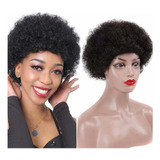 Peluca Cabello Humano Peluca Tipo Corto Black Curl Afro 2024