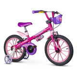 Bicicleta Com Rodinha Infantil Aro 16 Rosa/roxo Menina