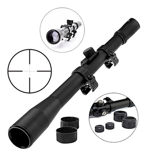 Mira Telescopica 4x20 Rifle Aire Comprimido 5.5 + Montajes