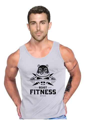 Polera Diseño Beast Fitness Demon Slayer Musculosa Tank Gym