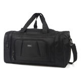 Bolso Para Viaje O Deporte Bossi 20 Reforzado Equipaje Color Negro Liso