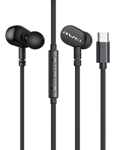 Audifonos Awei Pc-7 In Ear Tipo C Negro