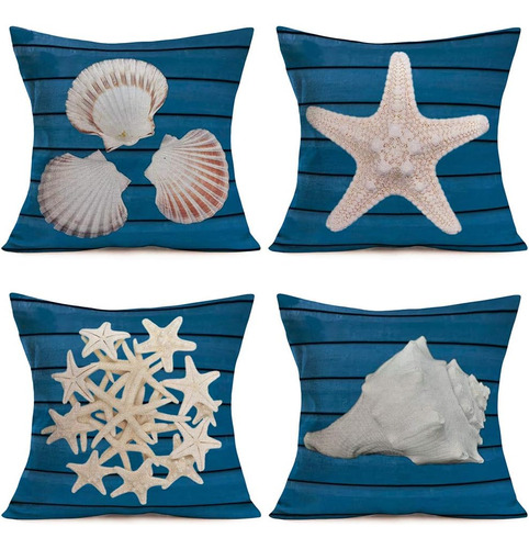 Xihomeli Marine Life - Funda De Almohada De 18 X 18 Pulgadas