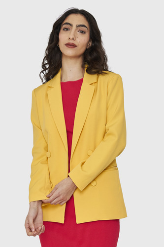 Blazer Botones Decorativos Amarillo Nicopoly