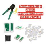 Kit Alicate De Crimpar+testador Cabo De Rede+100 Conec Rj45