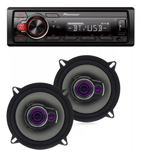 Radio Pioneer Usb Bluetooth + Par Falantes Pioneer 5  100w