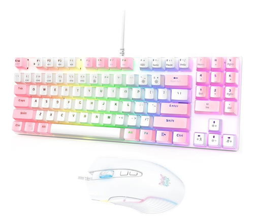 Kit De Teclado Y Mouse Onikuma G26+cw905 Mecanico Blanco