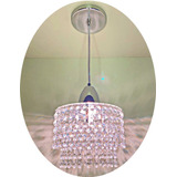 Lustre Pendente Cristal Acrílico 02 Placas Redondo Promoção