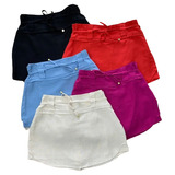 Shorts Saia De Linho Alfaiataria Moda Feminina