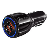 Cargador Auto Doble Usb 12v-24v Carga Rápida Q3.0