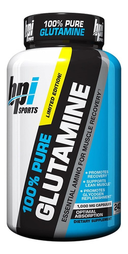 Bpi Sports 100% Glutamina 1 Gr 240 Caps Recuperación Músculo