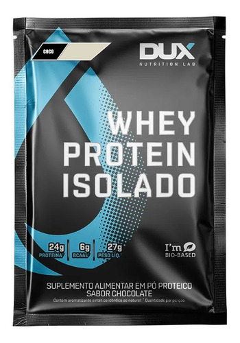 Suplemento Em Pó Dux Nutrition  Whey Protein Isolado Proteína Whey Protein Isolado Sabor  Coco Em Saco De 27g