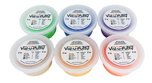 Set 6 Plastilinas Terapéuticas Val-u-putty 2oz Fisioterapia