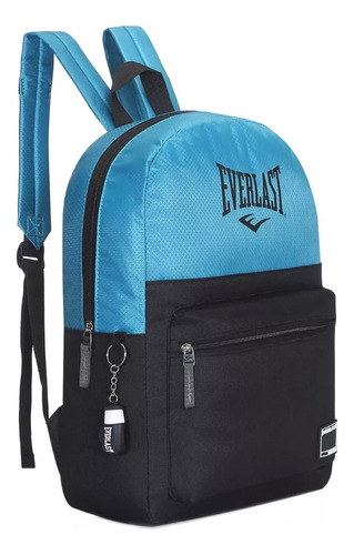 Mochila Everlast Urbana Diaria Llavero Boxeo Tela Soft Color Celeste Diseño De La Tela 16062