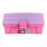 Caja Vanity Multiusos Plástica 2 Bandejas Rosa/lila Santul