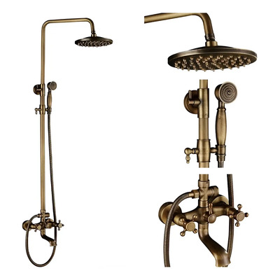 Regadera Redonda Panel Columna Vintage Latón Antiguo Bronce | Envío gratis