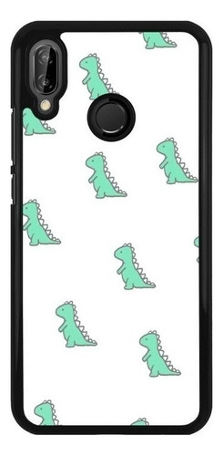 Funda Protector Para Huawei Dinosaurios Tapiz Verde Blanc N