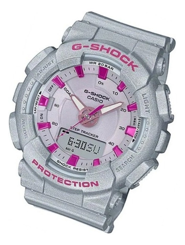 Reloj Casio G-shock Gma-s130np-8a Wr 200m Ag Of Casiocentro Color De La Malla Plateado Color Del Bisel Plateado Color Del Fondo Gris/lila