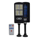 Lampara Led Panel Carga Solar 30w Potencia Control Remoto Color Negro