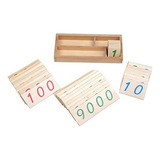 Cartas Pequenas De Madera Montessori Con Caja (1-9000)