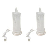 Vela Electrónica Hermosa Luminosa De La Vela Led De La-2pcs