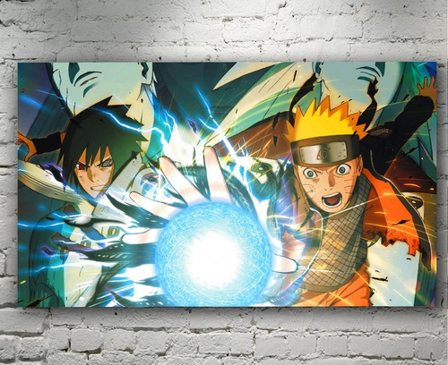 Cuadro Decorativo Anime Naruto Rasengan Sasuke Arte 30x45cm