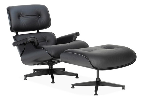 Sillon Miller Eames Lounge Chair Ottoman Eco Cuero