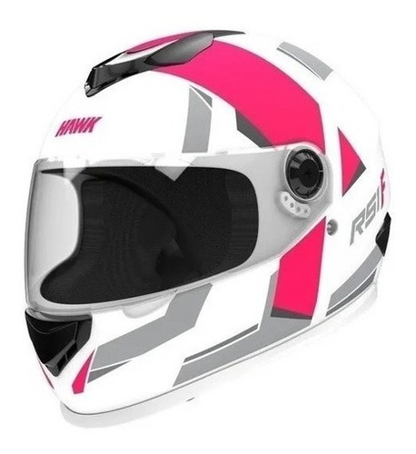 Casco Hawk Rs1f Blanco Fucsia Mate M - Bondio