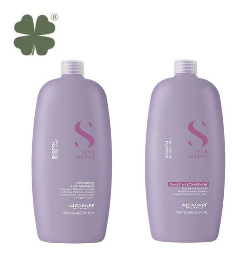 Smoothing Acondicionador + Shampoo Alfaparf Semi Di Lino 1l