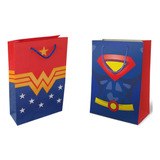 20 Sacolas De Papel Liga Da Justiça Festa Infantil 25x17x6cm