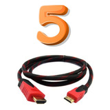 Kit 5pz Cable Hdmi 1.5 Metros Full Hd 1080p Ps3 Xbox 360 Ps4