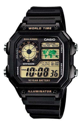 Reloj Casio Ae-1200wh-1b Wr 100m Agente Oficial Caba Casio Centro , Envio Gratis