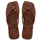 Chinelo Havaianas Slim Square Velvet - Ferrugem