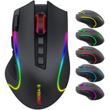 Terport Mouse Gamer Inalambrico S500 Ergonomico Recargable, Luces Rgb, 8000 Dpi / 5 Niveles Adjustables, 9 Botones Programables, 4 Tasas De Sondeo Hasta 1000hz, Mouse Inalambrico Para Win/mac