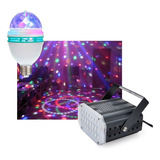 Combo Bola De Led Giratoria + Flash Led  Fiesta Evento Dj