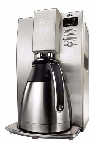 Cafetera Gourmet Oster Térmica, 10 Tazas, Programable Color Gris