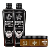 Kit Hidratação Para Barba C/2 Shampoos 2 Balm 1 Óleo 1 Pente