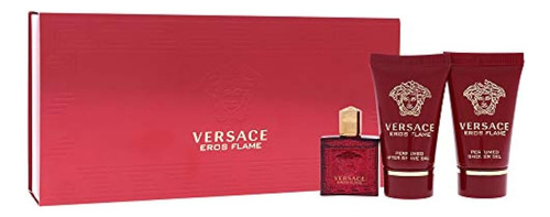 Mini Conjunto De Presentes Versace Eros Flame Cologne Para Homens