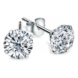 Aretes De Diamante Zircon Para Hombre Y Mujer 6 Mm Con Caja