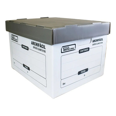 Caja Para Archivo Muerto T\u002F Carta Plastico Printaform 0105 Holo White | MercadoLibre